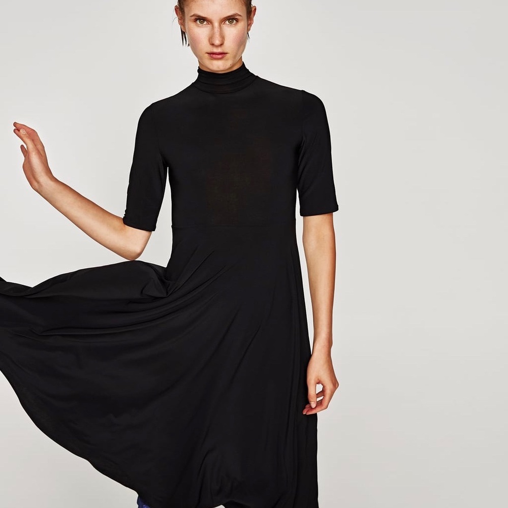 Zara black midi dress